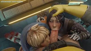 Raunchy Apex Legends Wattson & Wraith Share Steamy Cock🍆 Teasings