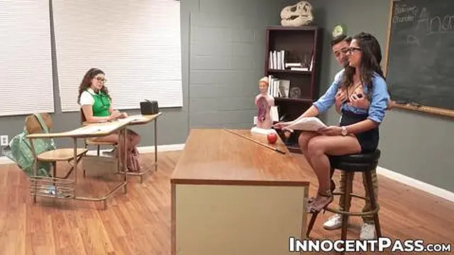 Sexy Leana Lovings and I ensured our hot teacher had an unforgettable threesome