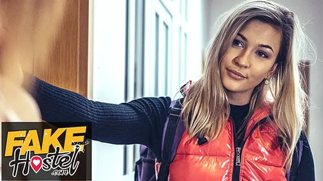 Fake hostel hot MILF and young lesbian seduce straight teen for wild sex