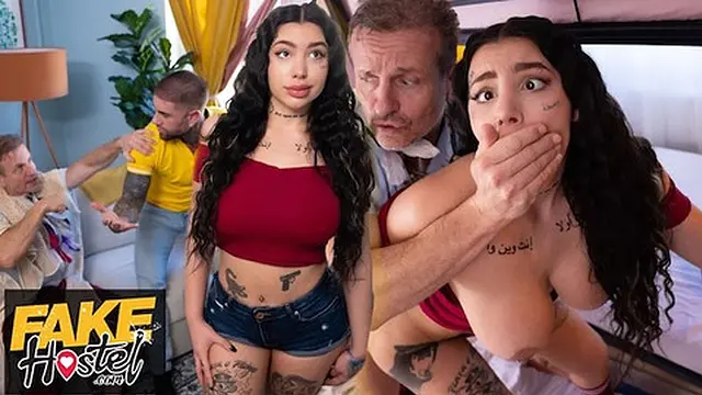 Fake Hostel - Yoga Teacher seduces girlfriend in adjacent room