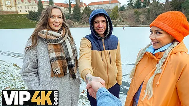 SWAP4K  A Sunday walk led to a hot girl joining us in bed &mdash;  her first threesome