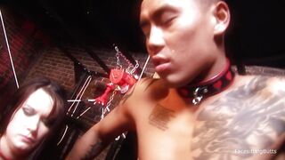 Hot Asian guy pleases his dominant lovers