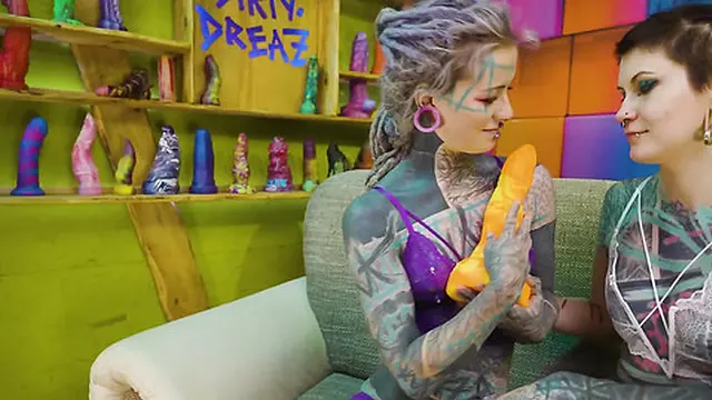 Tattooed Sluts Rear Entry Two Girls One Hard Dick