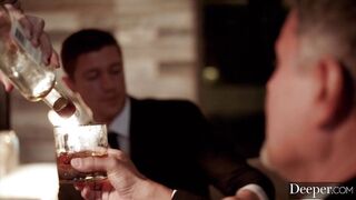 Deeper  Voluptuous housewife Gabbie Spit roasted in threesome