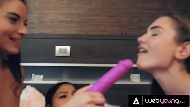 Naughty all-natural babes Anita Bellini, Mary Rock, and Ava Black go wild